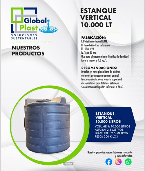 Estanque de agua potable 10.000L