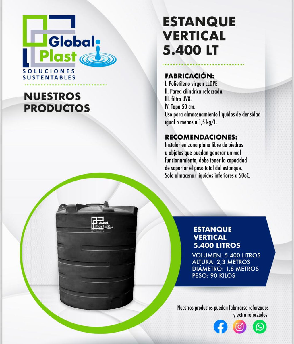 Estanque de agua potable 5400L